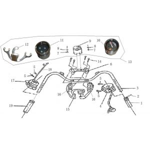 Stuur - Onderdelen stuur Turbho RG50 smokey