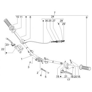 Stuur - Onderdelen stuur Vespa LX 50 2-takt AC