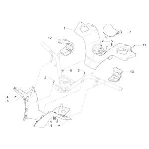 Stuurkappen Piaggio MP3 300 HPE / 300 HPE Sport ABS Euro 5 2020-2022