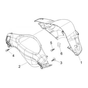 Stuurkappen Piaggio Fly 50 2-takt AC zilver 738