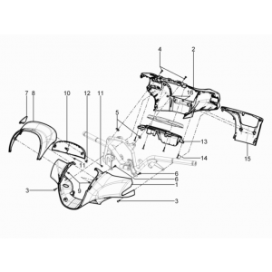 Stuurkappen Piaggio Beverly 350 Sport Touring Euro 3 2013-2014 wit 595
