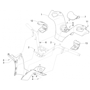 Stuurkappen Piaggio MP3 350 Maxi Sport ABS Euro 4 2018-2020