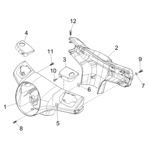 Stuurkappen Vespa GTS 250 ie 2005-2009 (met ABS) zwart 94