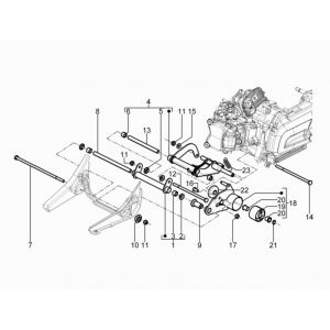 Motorophanging Piaggio Beverly 300 IE ABS Euro 4 2016-2020