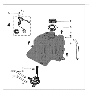 Benzinetank - Benzinepomp Peugeot Kisbee RS matzwart