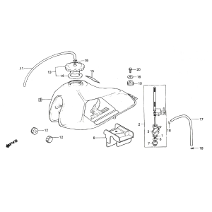 Benzinetank - Benzinekraan Honda MTX 50