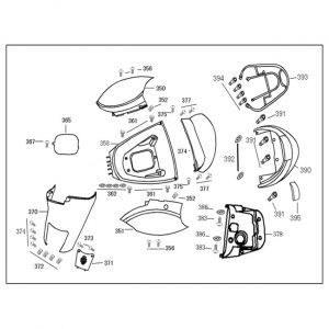 Motorschermen - Helmbak - Achterdrager China Zip champagne
