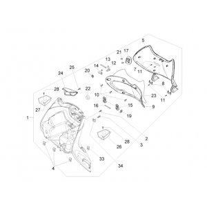 Beenschild Piaggio Beverly 500 Euro 3 2007-2012 zwart 94