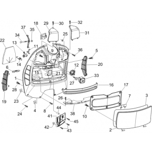 Beenschild Vespa GTS 250 ie 2005-2009 (met ABS) geel 928
