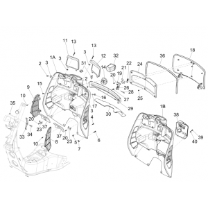 Beenschild Vespa GTS 250 ie 2005-2016 (zonder ABS) grijs 770/B