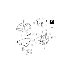 Topkoffer Kymco Like 4-takt metallic zwart