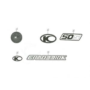 Emblemen - Stickers - Logo Kymco Grand Dink 2-takt antraciet