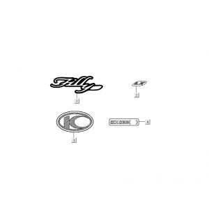 Emblemen - Stickers - Logo Kymco Filly 4-takt zilver