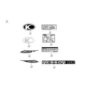 Emblemen - Stickers - Logo Kymco Nexxon 50 4-takt donkergrijs