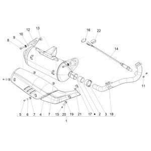 Uitlaat Piaggio Beverly 300 IE ABS Euro 4 2016-2020