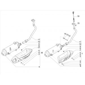Uitlaat Piaggio Medley 125 IE ABS Euro 4 2016-2019