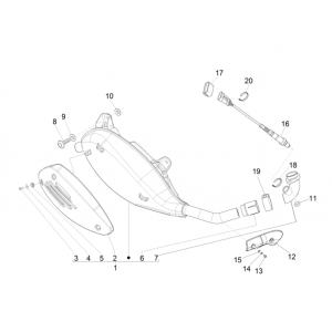 Uitlaat Vespa GTS 250 ie 2005-2016 (zonder ABS)