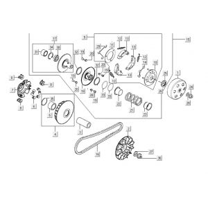 Variateur - V-snaar - Koppeling Kymco Grand Dink 250
