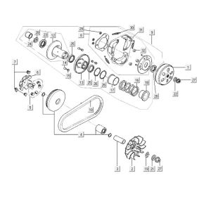 Variateur - V-snaar - Koppeling Kymco Like 125