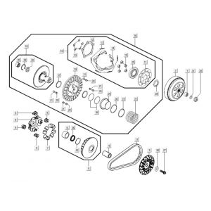 Variateur - V-snaar - Koppeling Kymco Myroad 700i