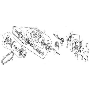 Variateur - V-snaar - Koppeling - Vertanding Rover Classic 125