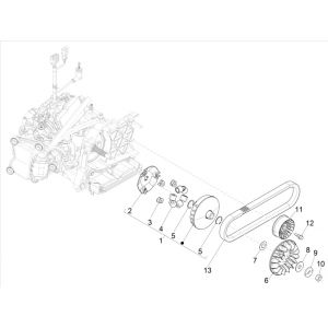 Variateur - V-snaar Vespa GTS 300 HPE 4V IE ABS Euro 4 2019