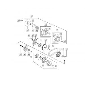 Variateur - V-snaar- Koppeling Kymco MXU 400
