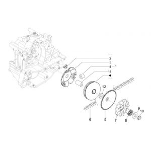 Variateur - V-snaar Vespa S 50 4-takt 2V 25km/u
