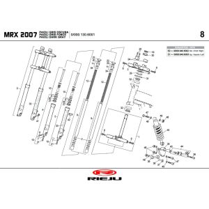 Voorvork - Balhoofdstel - Schokbreker Rieju MRX P-up zwart 2008 2-takt