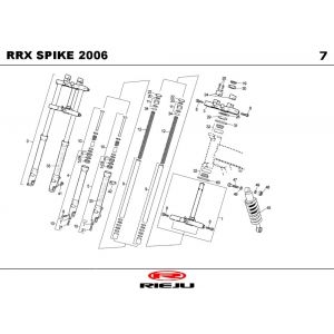 Voorvork - Balhoofdstel - Schokbreker Rieju Spike-x blauw 2009 2-takt