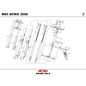 Voorvork - Balhoofdstel - Schokbreker Rieju Spike-x zwart 2006 2-takt
