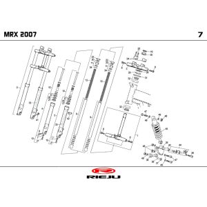 Voorvork - Balhoofdstel - Schokbreker Rieju MRX P-up zwart 2008 2-takt