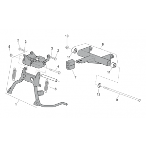 Middenstandaard - Motorophanging Aprilia SR 50 LC (injectie en carburateur) 2004-2009