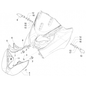 Koplamp - Knipperlichten voorzijde Piaggio MP3 350 Maxi Sport ABS Euro 4 2018-2020