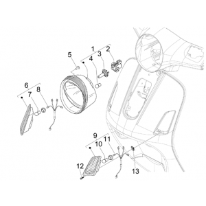 Koplamp - Knipperlichten voorzijde Vespa GTS 300 (met en zonder ABS)