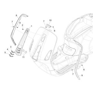 Frame Vespa Sprint 50 2-takt AC geel 968/A