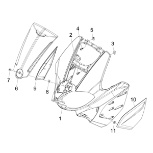 Voorkap Gilera Runner 50 SP 50 2-takt LC 2010-2017 zilver 760/B
