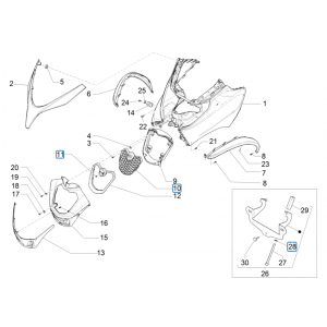 Voorkap Piaggio MP3 350 Maxi Sport ABS Euro 4 2018-2020
