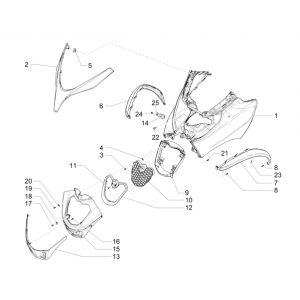 Voorkap Piaggio MP3 500 LT Sport 2014-2016 mat titanium