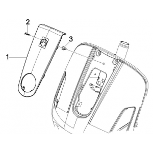 Afdekplaat voorkap Vespa GTS 250 ie 2005-2009 (met ABS) geel 928