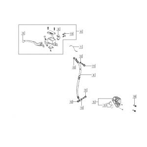 Remcilinder - Remhevel - Remleiding Kymco Agility RS 4-takt wit 09