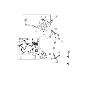 Remcilinder - Remhevel - Remleiding Kymco City 16' 4-takt zwart
