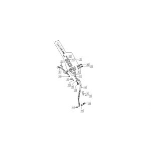 Remcilinder - Remhevel - Remleiding Kymco Super9 50 2-takt AC nieuw model zilver - zwart