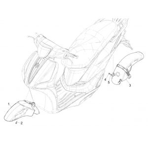 Voorspatbord Piaggio Liberty 125 IGET 3V IE ABS Euro 4 2015-2019