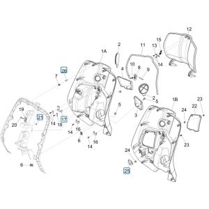 Beenschild Vespa Sprint 125 3V IE ABS