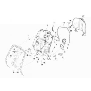 Beenschild Vespa Primavera 50 4-takt 4V wit fusion 544