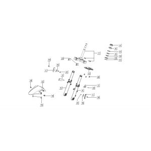 Voorvork - Balhoofdstel - Voorspatbord Kymco Super8 50 4-takt 2009→ wit
