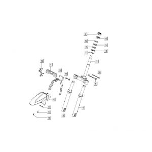 Voorvork - Balhoofdstel - Voorpatbord Kymco People S 50 4-takt Donker grijs