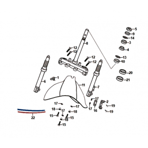 Voorvork - Balhoofdstel - Voorspatbord Sym Fiddle II Euro 4 (BK-007U) Mat black