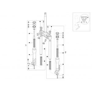 Voorvork  onderdelen (Mingxing) Piaggio Beverly 300 IE ABS Euro 4 2016-2020